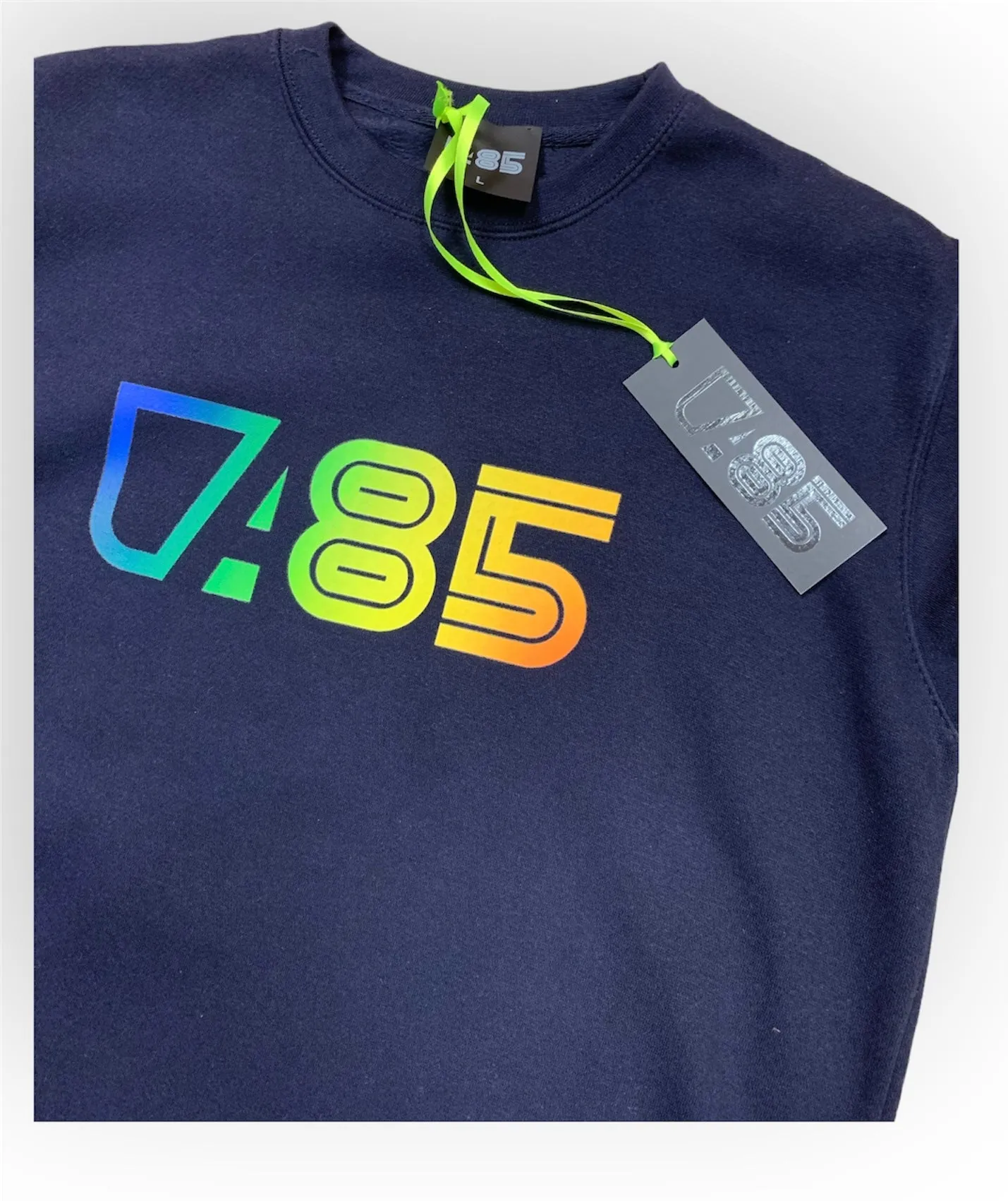 FELPA GIROCOLLO A85 COTONE HOODIES ATHLETE MAGLIA UNISEX TEE BLUE GREY