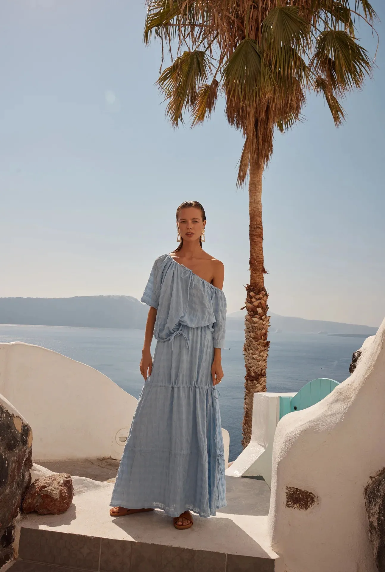 Forest Maxi Skirt Sky Blue