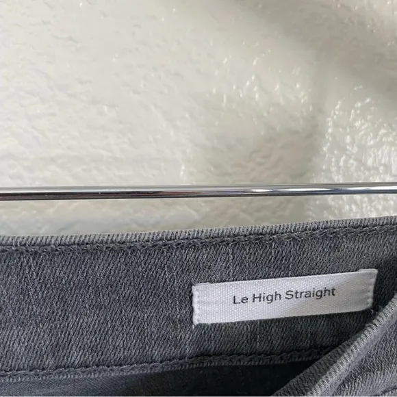 Frame Denim Le High Straight Gray Jeans with Silver Accents Ankle Cropped 31