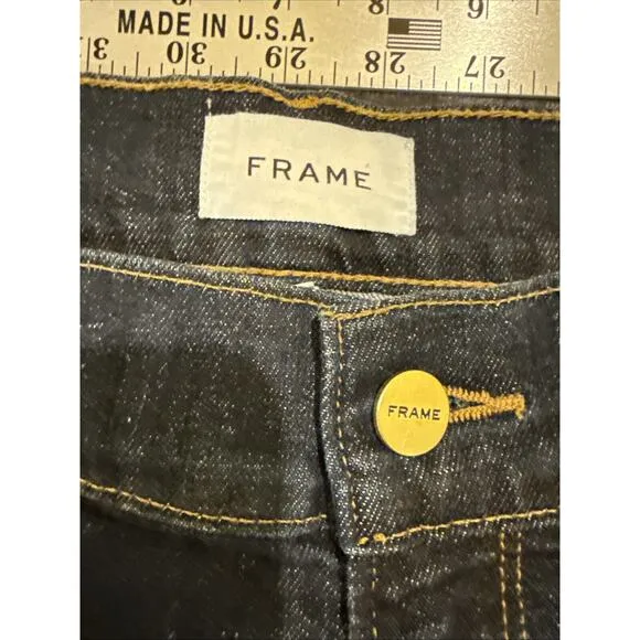 Frame Le Garcon Cropped Jeans Blue Cotton Size 28