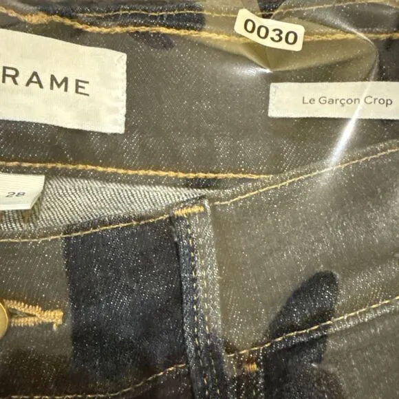 Frame Le Garcon Cropped Jeans Blue Cotton Size 28