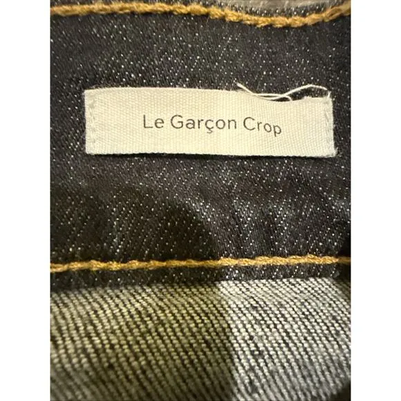 Frame Le Garcon Cropped Jeans Blue Cotton Size 28