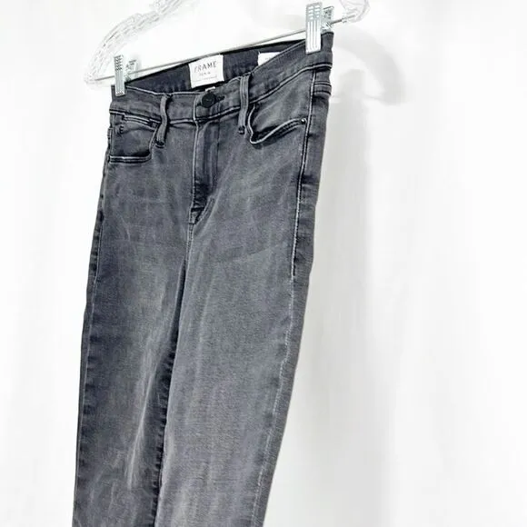 Frame Denim Le High in Rolling River Washed Black 26