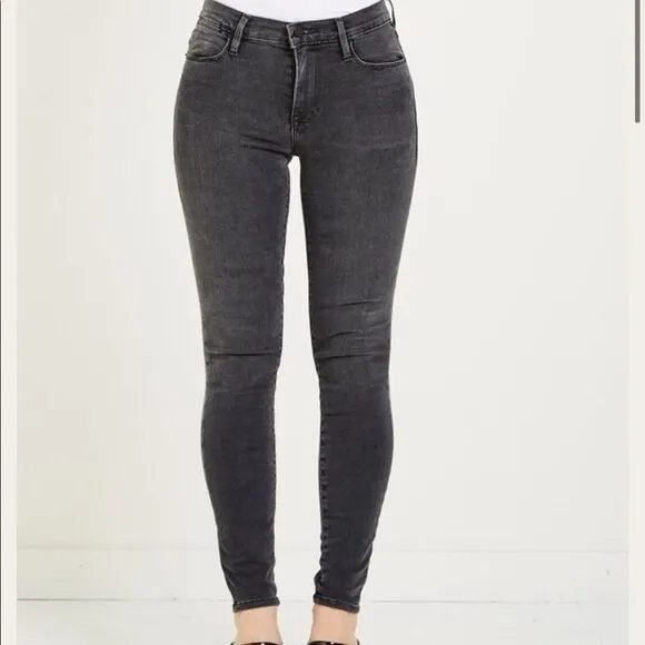 Frame Denim Le High in Rolling River Washed Black 26