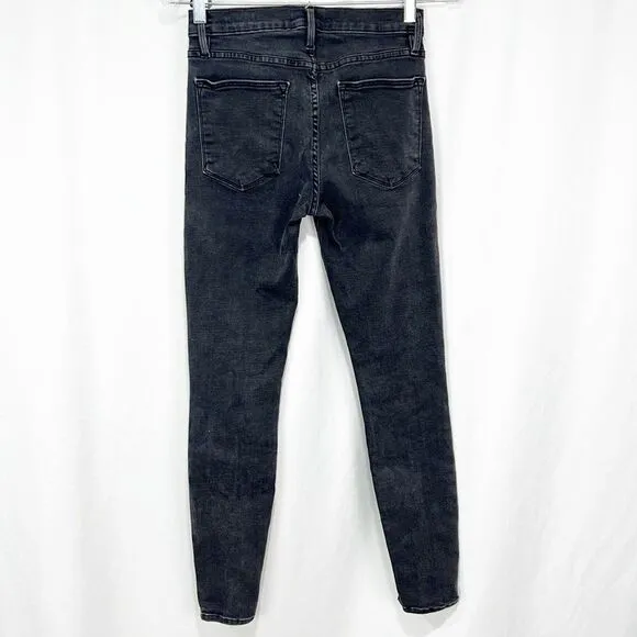 Frame Denim Le High in Rolling River Washed Black 26