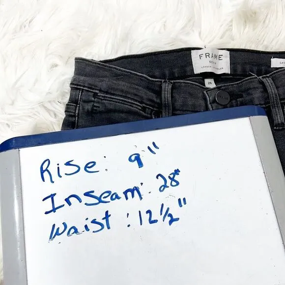 Frame Denim Le High in Rolling River Washed Black 26