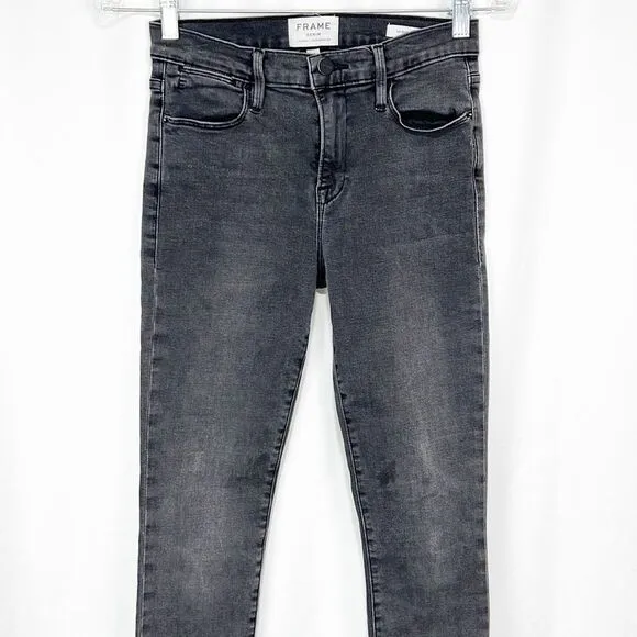 Frame Denim Le High in Rolling River Washed Black 26