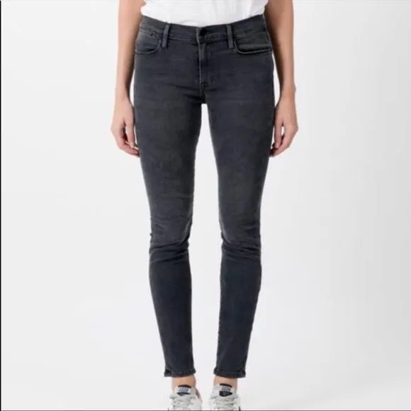 Frame Denim Le High in Rolling River Washed Black 26