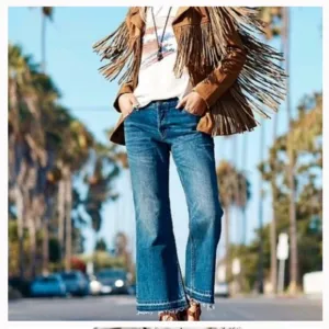 Free people Jacob cropped flare release hem jeans