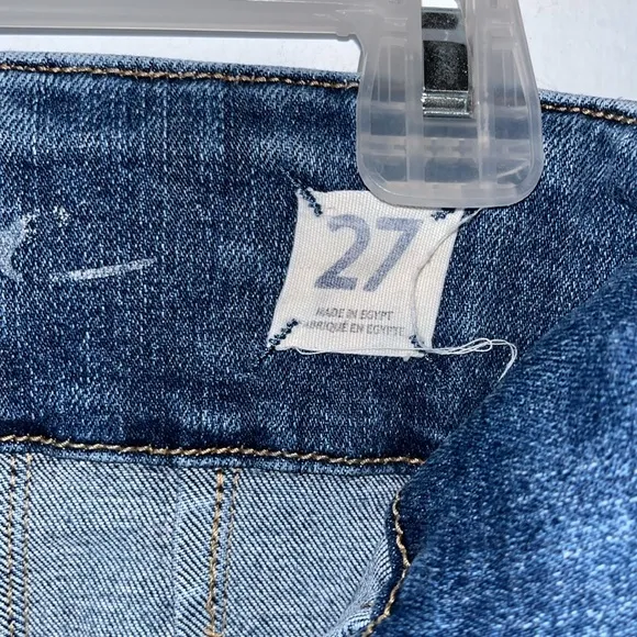 Free People Skinny Ankle jeans Size 27 High Rise Med Wash Button Zip