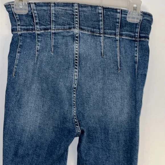 Free People Skinny Ankle jeans Size 27 High Rise Med Wash Button Zip