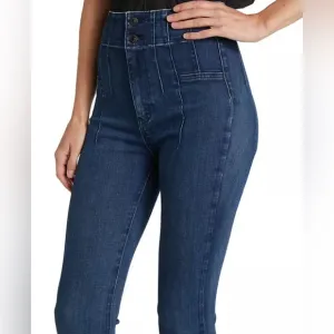 Free People Skinny Ankle jeans Size 27 High Rise Med Wash Button Zip