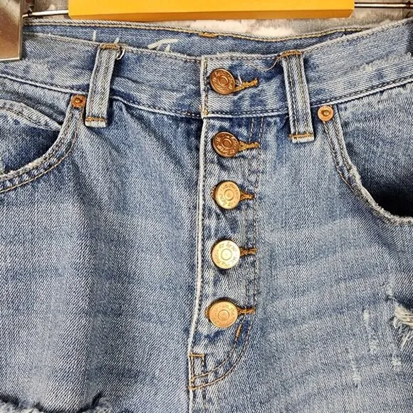 Free People We The Free Soak Up the Sun High Rise Thrashed Skinny Jean  Size 27