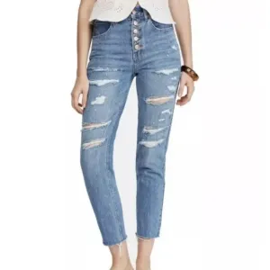 Free People We The Free Soak Up the Sun High Rise Thrashed Skinny Jean  Size 27