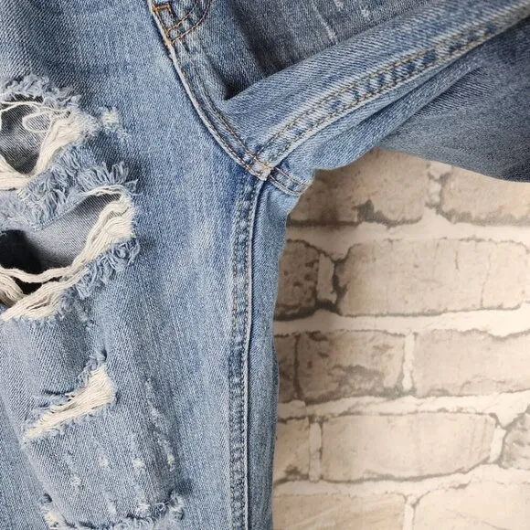 Free People We The Free Soak Up the Sun High Rise Thrashed Skinny Jean  Size 27