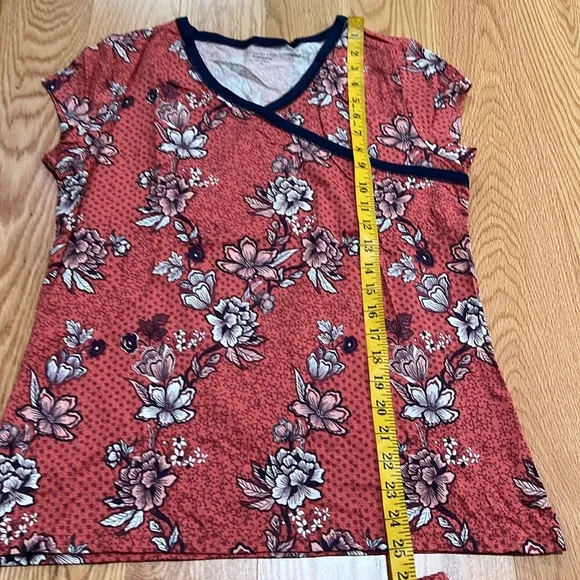 Garnet Hill XS cotton floral sleepwear shorts set.