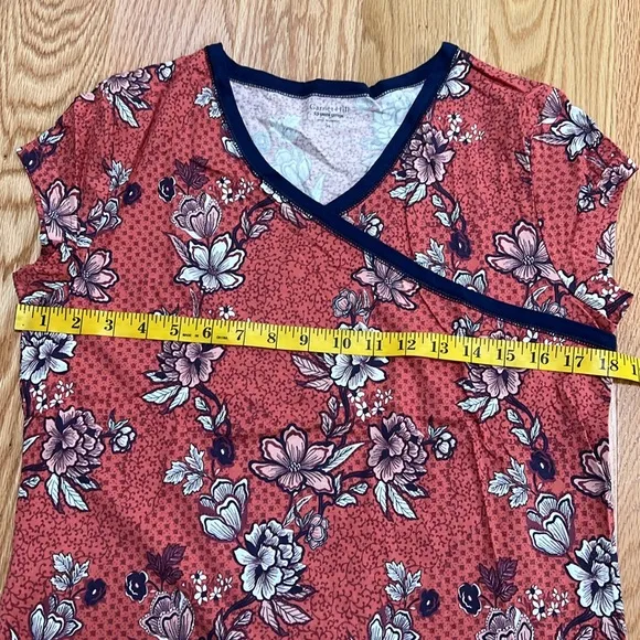 Garnet Hill XS cotton floral sleepwear shorts set.