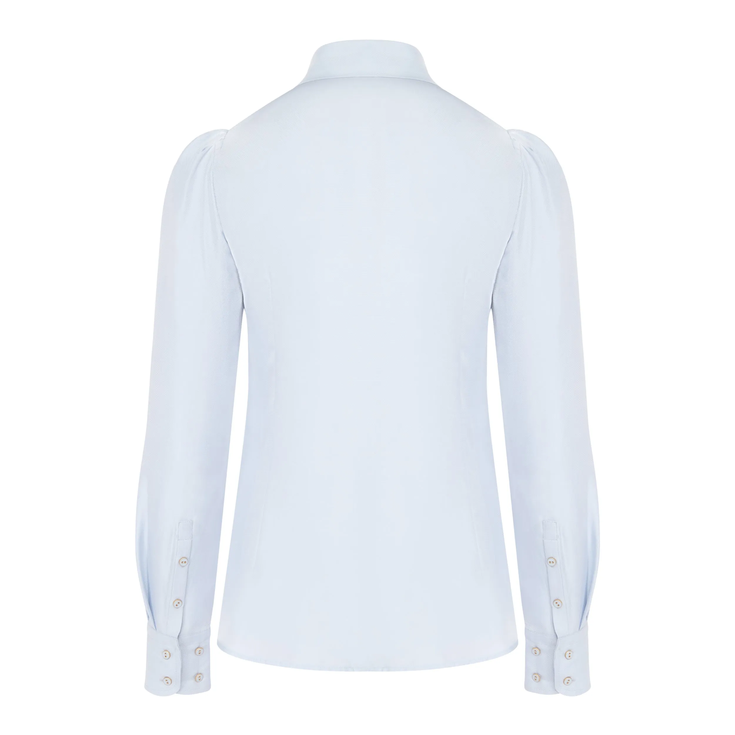 Gathered Long-Sleeve Silk Blouse