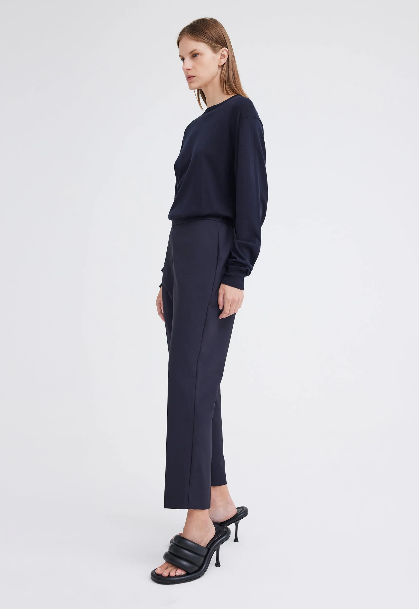 Gio Merino Wool Pant - Darkest Navy
