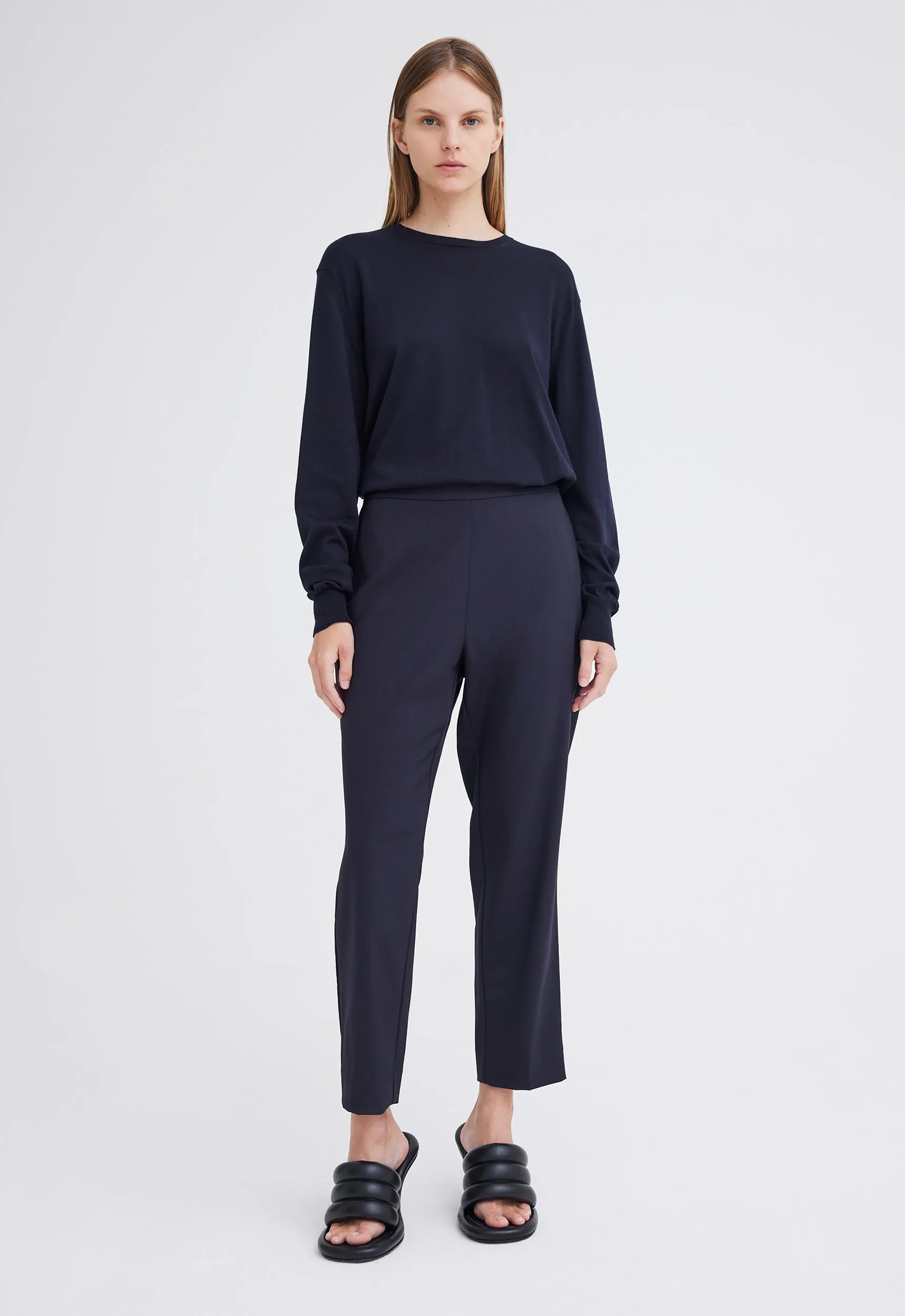 Gio Merino Wool Pant - Darkest Navy