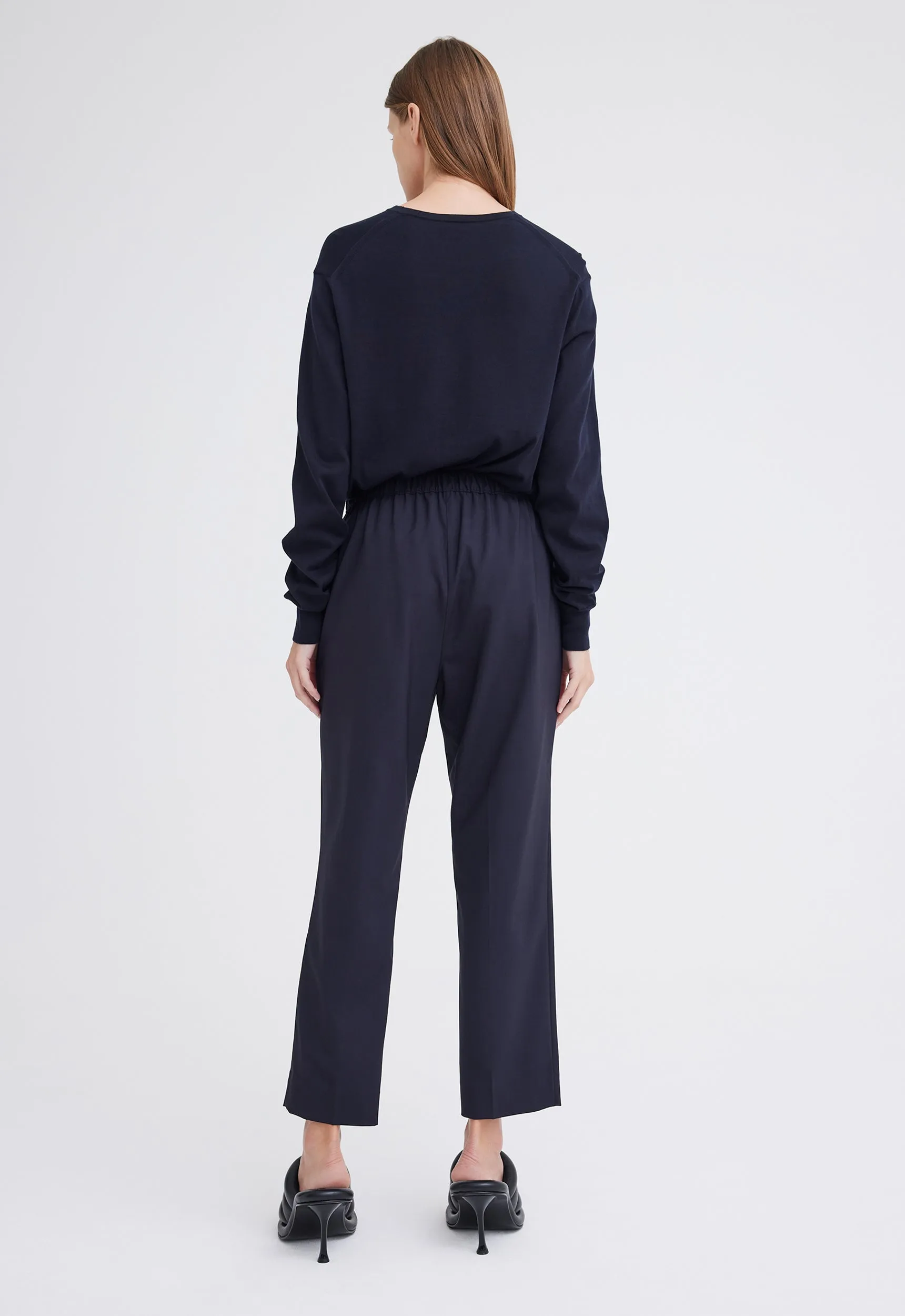Gio Merino Wool Pant - Darkest Navy