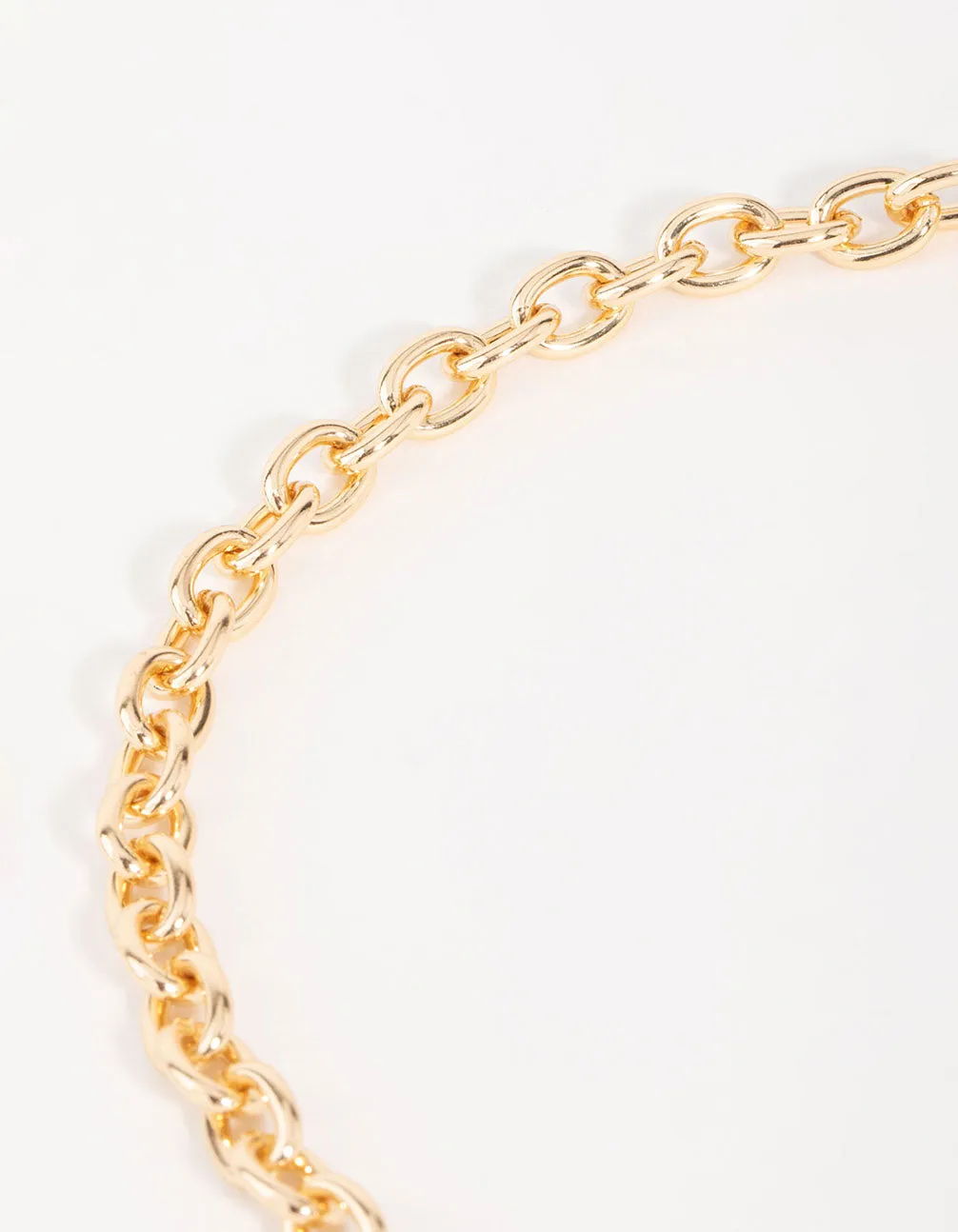 Gold Textured Y-Necklace