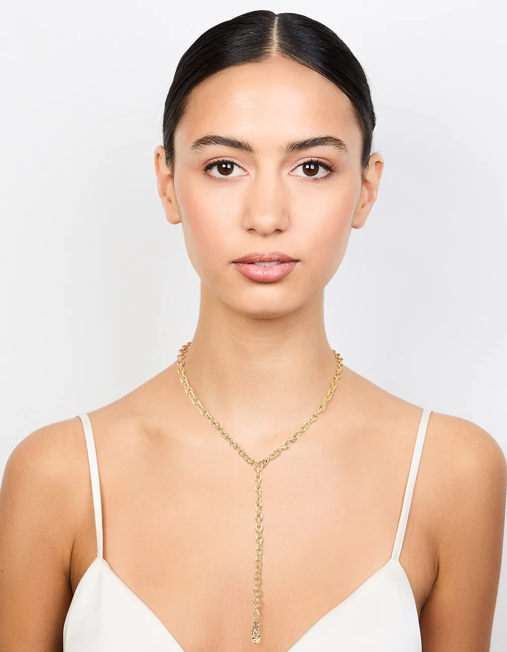 Gold Textured Y-Necklace