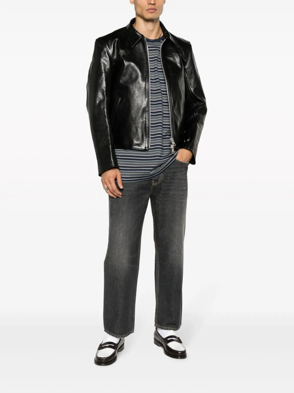 Golden denim cotton jeans