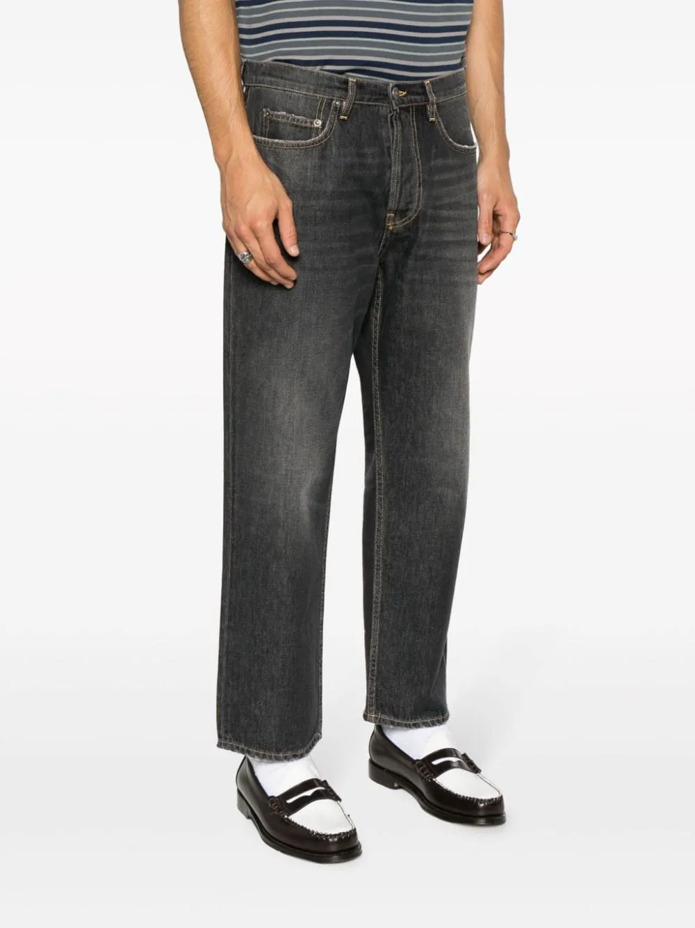 Golden denim cotton jeans
