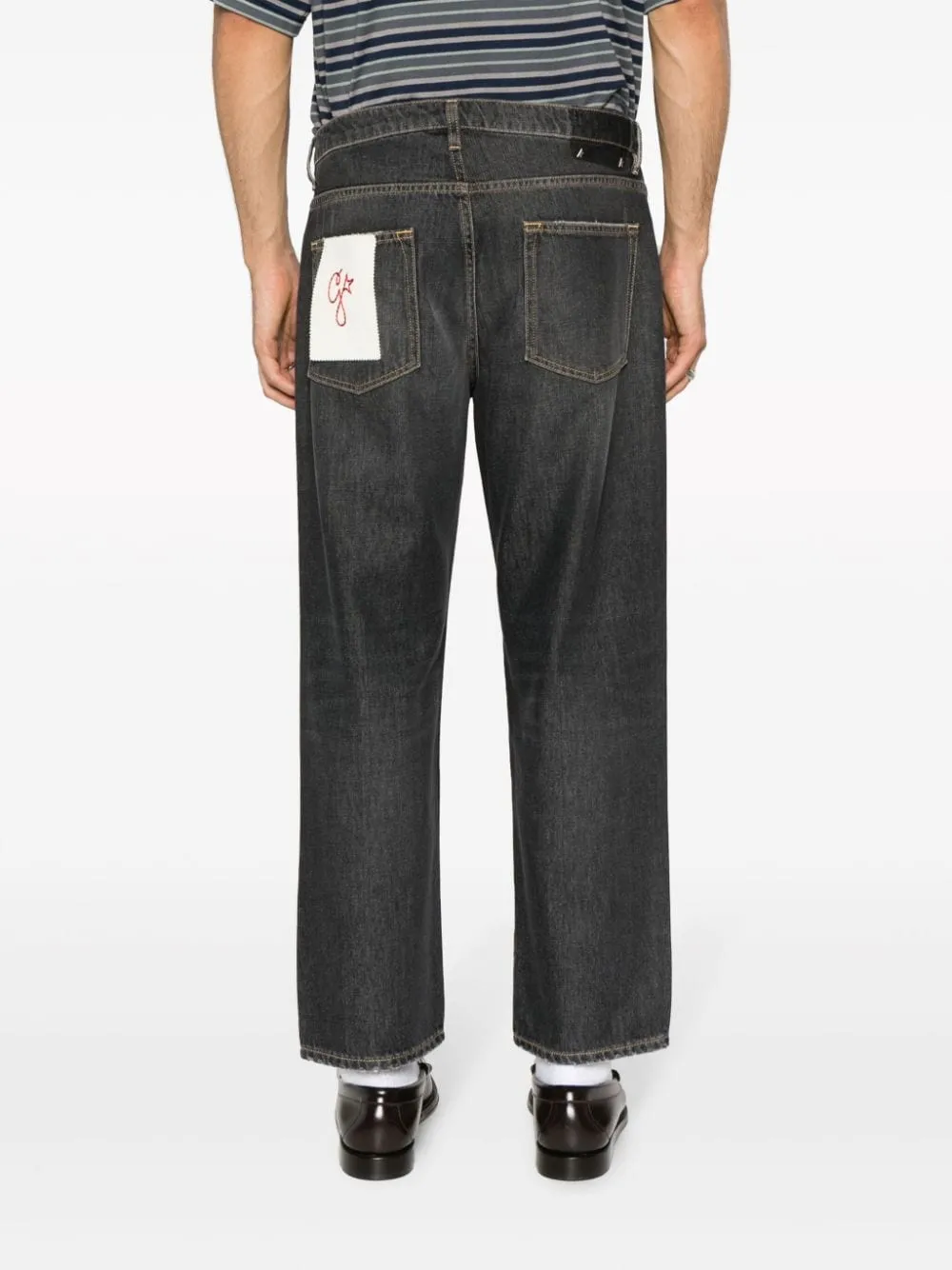 Golden denim cotton jeans