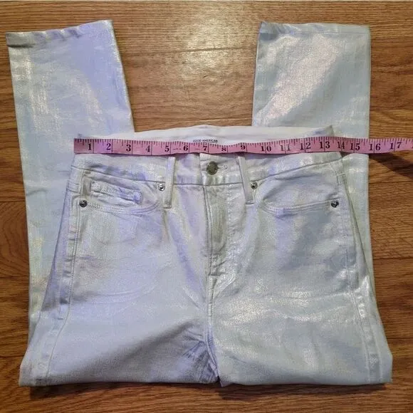 Good American 'Good Legs' Metallic Cropped Jeans