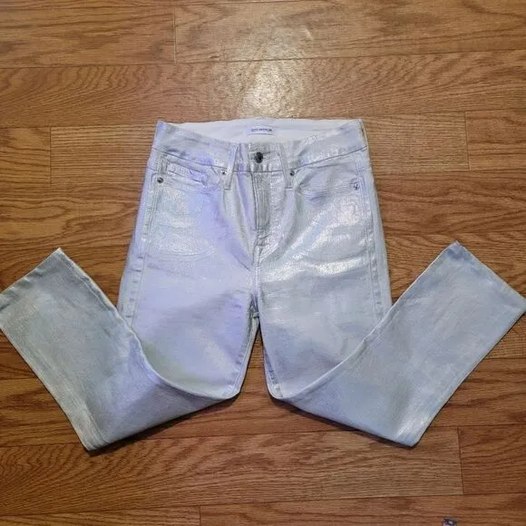 Good American 'Good Legs' Metallic Cropped Jeans