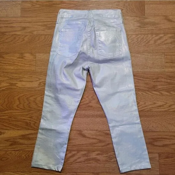 Good American 'Good Legs' Metallic Cropped Jeans