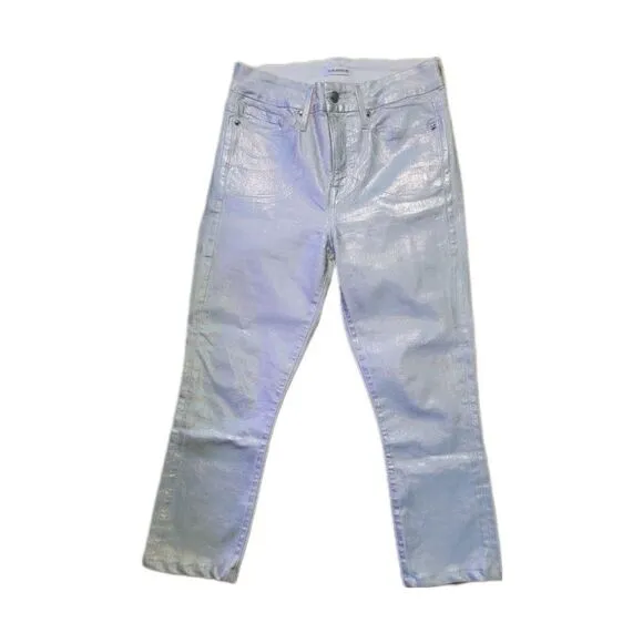 Good American 'Good Legs' Metallic Cropped Jeans