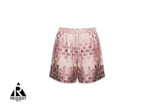 Gradient Tape Silk Pajama Shorts "Pink"