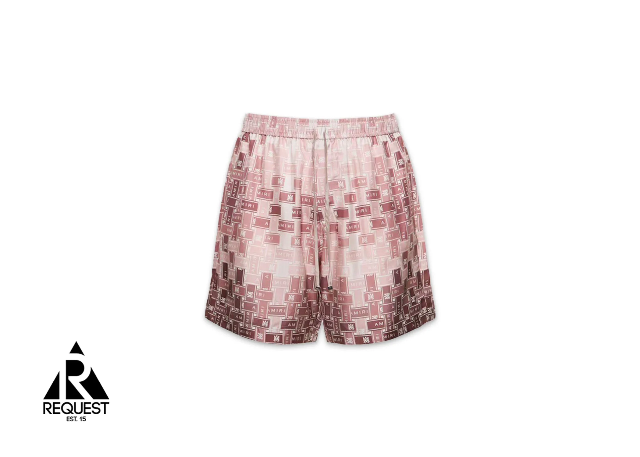 Gradient Tape Silk Pajama Shorts "Pink"