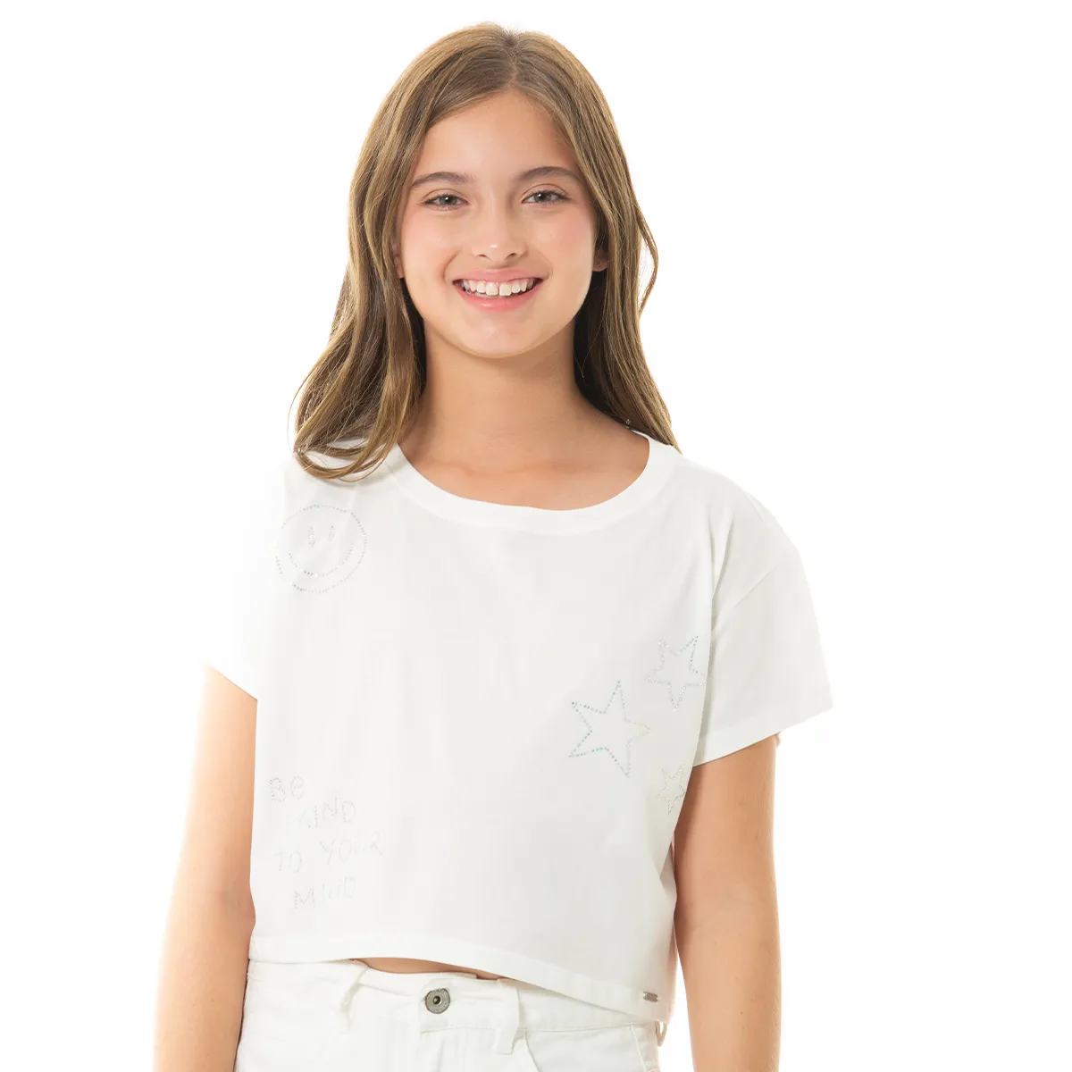 GRAPHIC T-SHIRT WITH RHINESTONES FOR GIRLS
