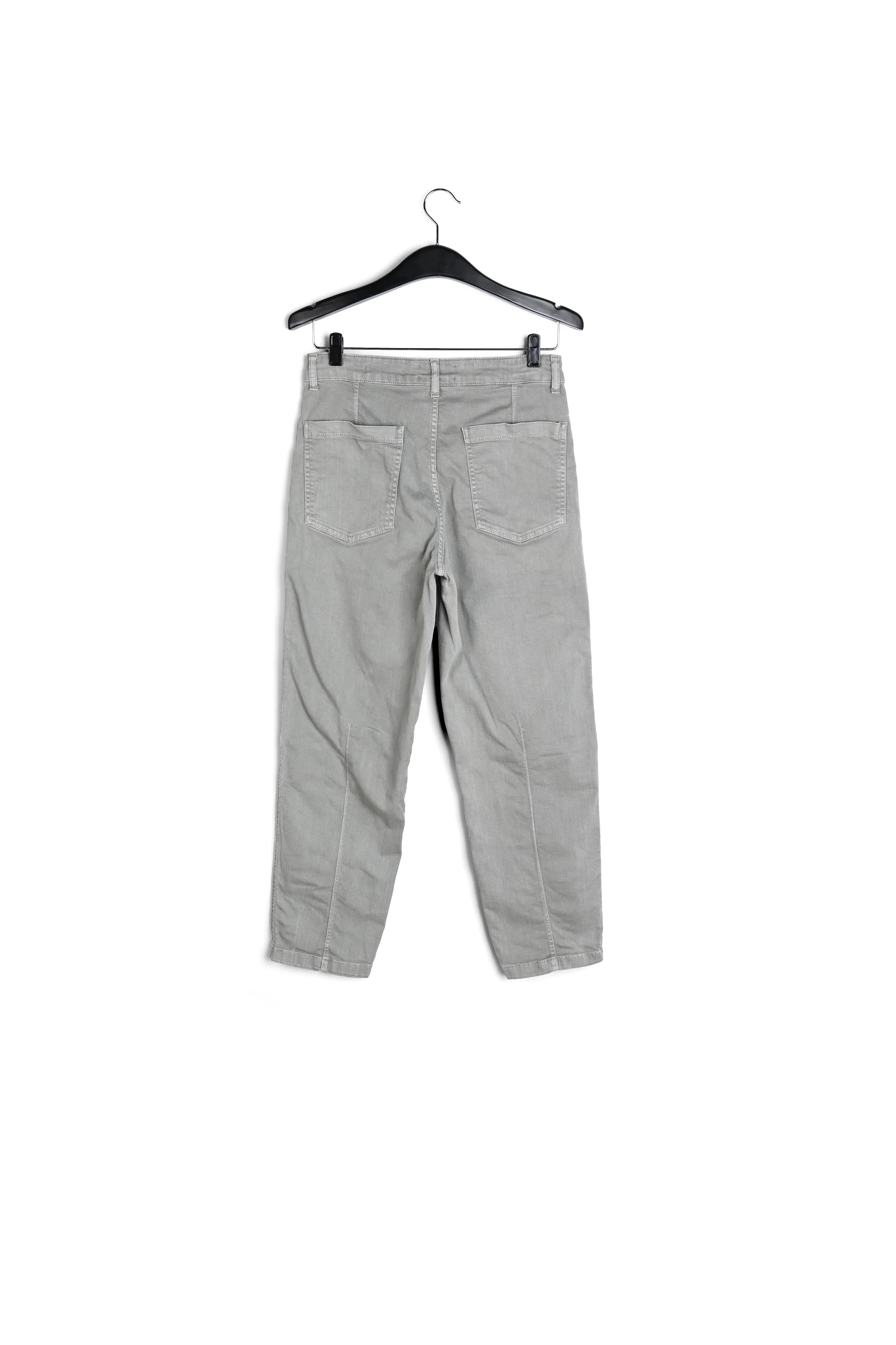 Grey cropped straight-leg jeans