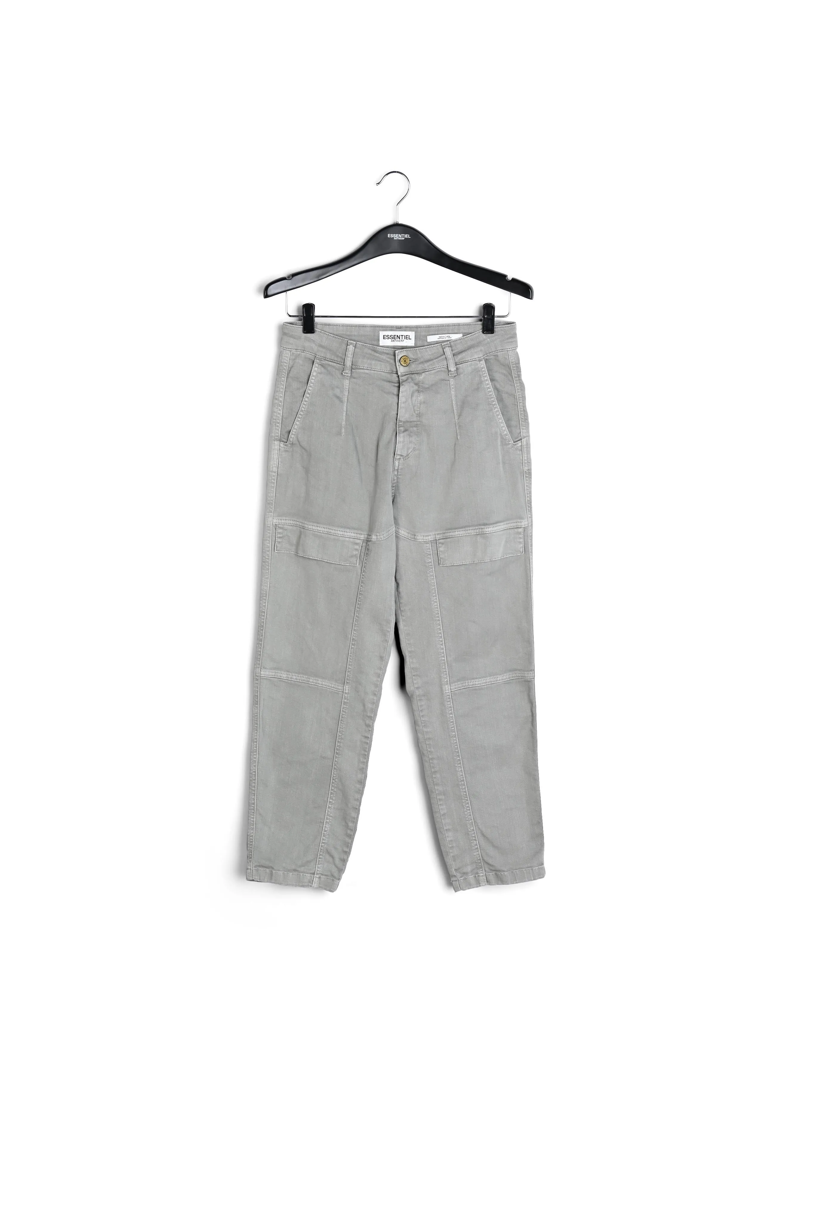 Grey cropped straight-leg jeans