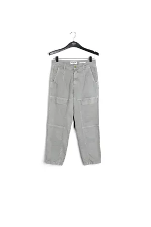 Grey cropped straight-leg jeans