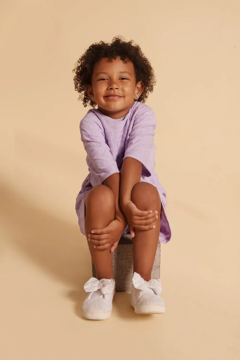 Grow With Me Wide Shorts | Lavender Macaron Flowers