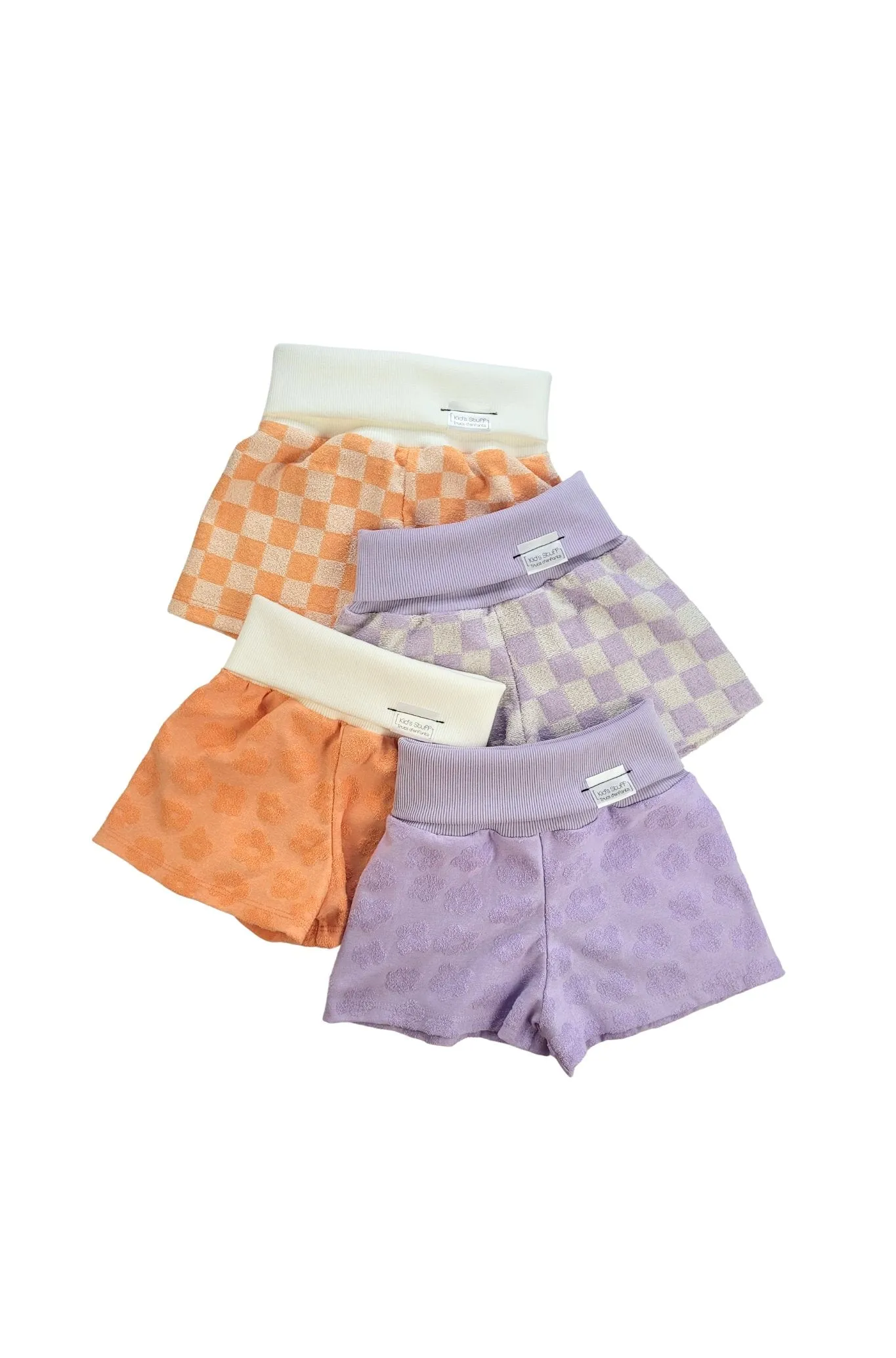 Grow With Me Wide Shorts | Lavender Macaron Flowers