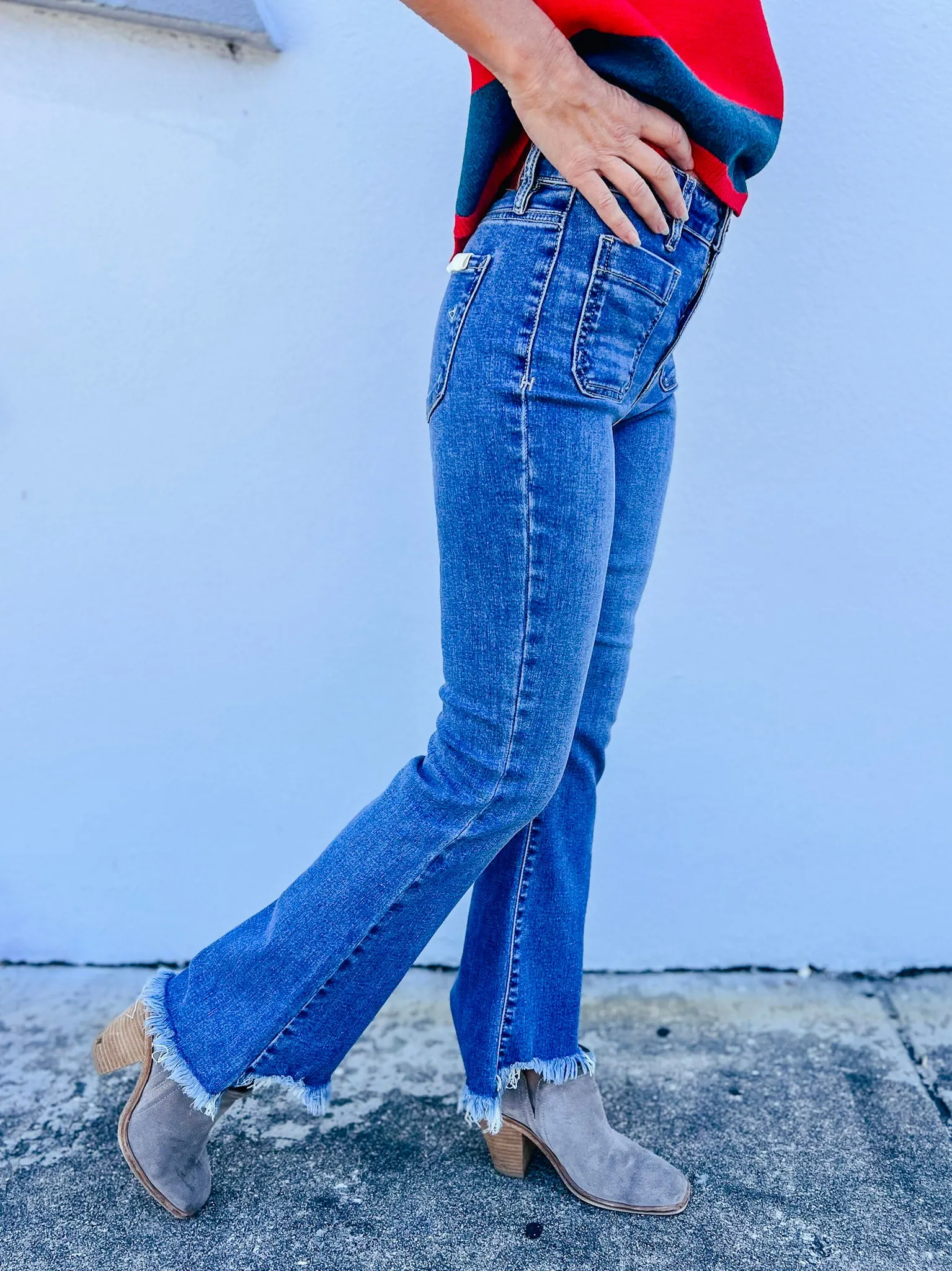 Happi Front Pocket Cropped Flare Jeans {Hidden Jeans}