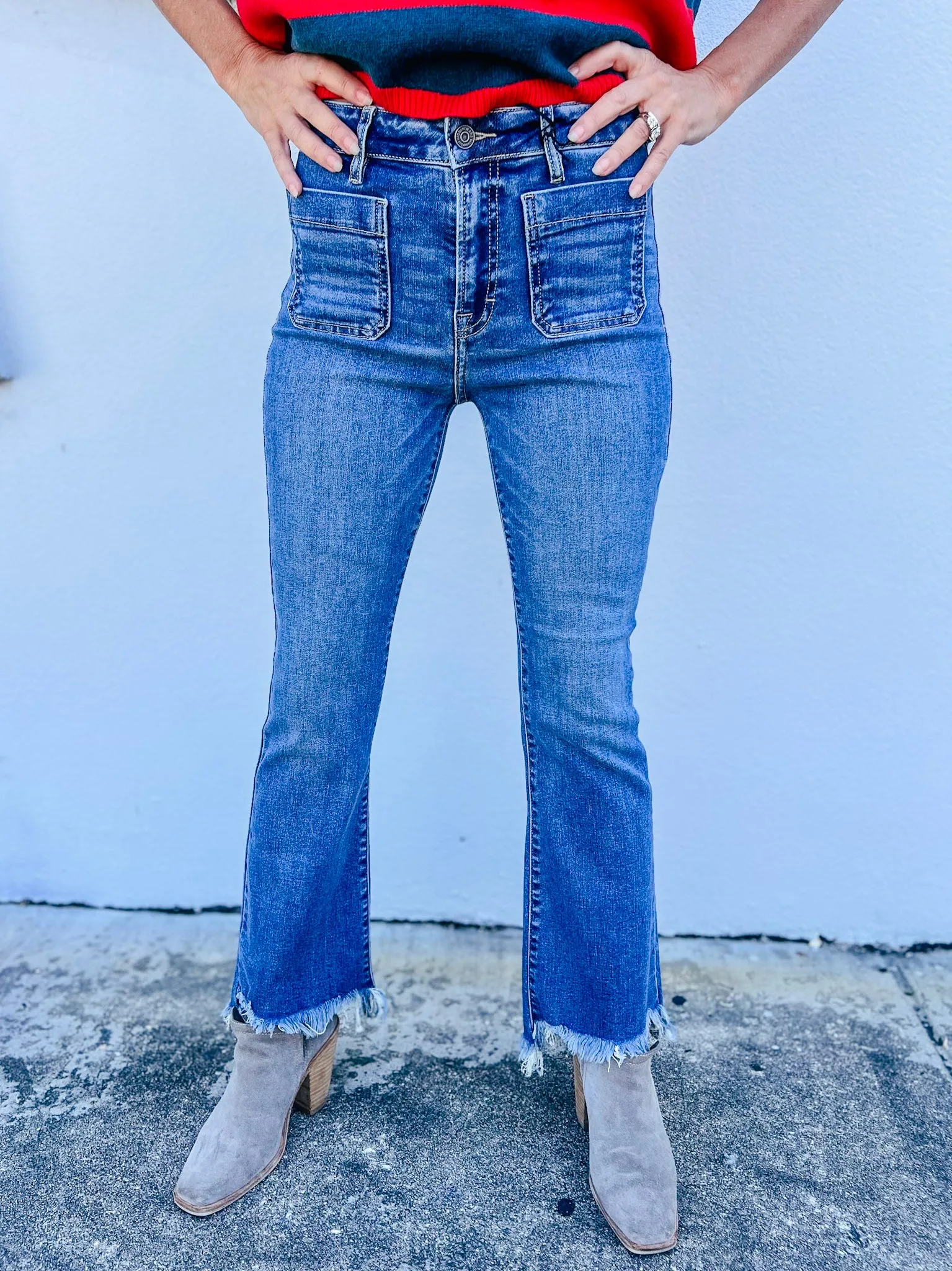 Happi Front Pocket Cropped Flare Jeans {Hidden Jeans}