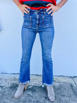 Happi Front Pocket Cropped Flare Jeans {Hidden Jeans}