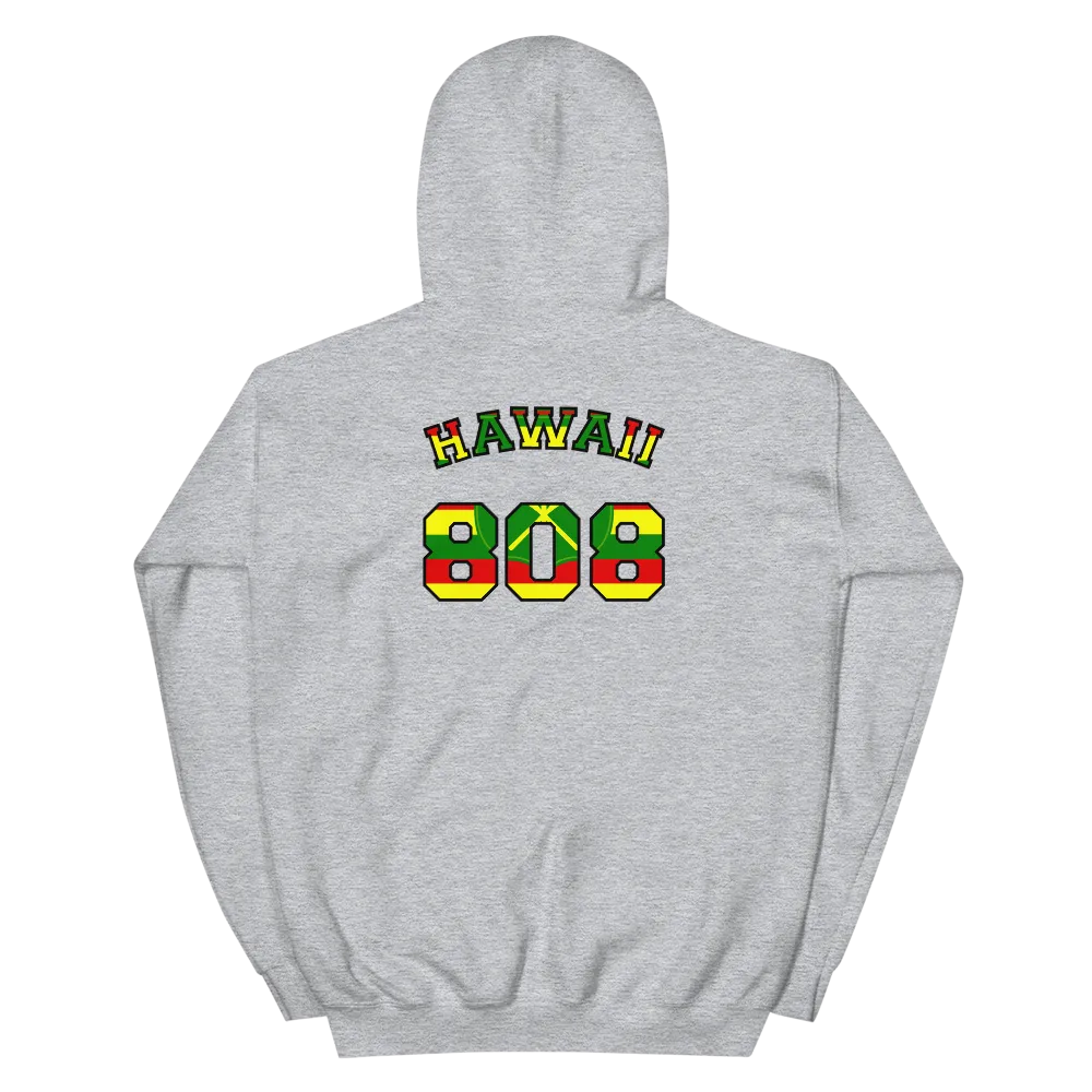 Hawaii 808 - Flag Jersey with Black Border (front/back) *ADULT HOODIE*