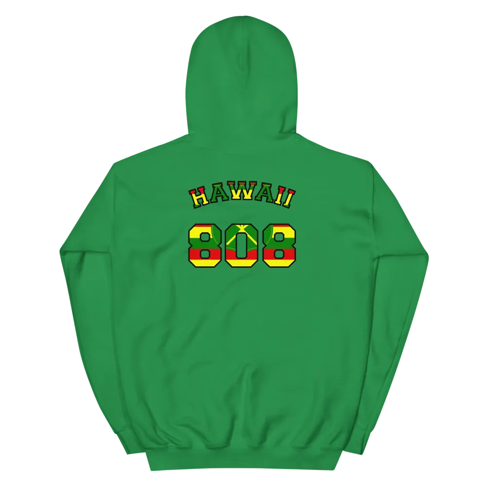 Hawaii 808 - Flag Jersey with Black Border (front/back) *ADULT HOODIE*