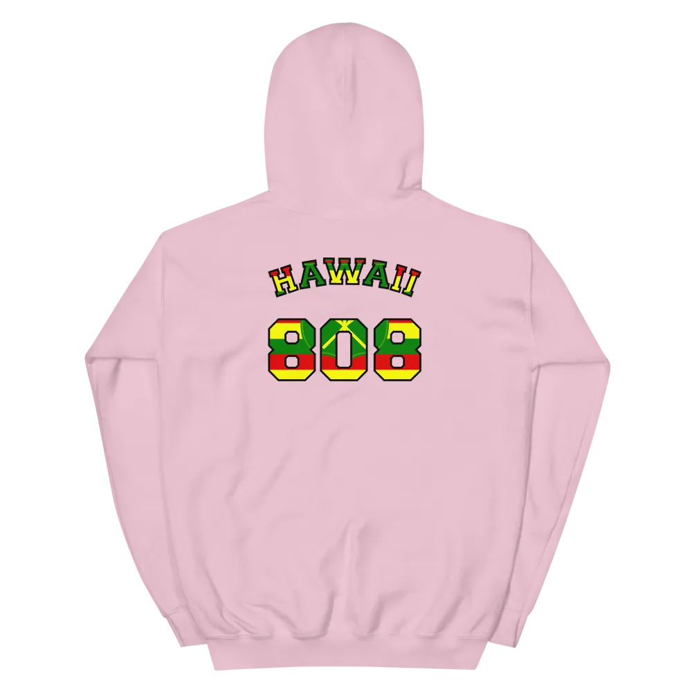 Hawaii 808 - Flag Jersey with Black Border (front/back) *ADULT HOODIE*