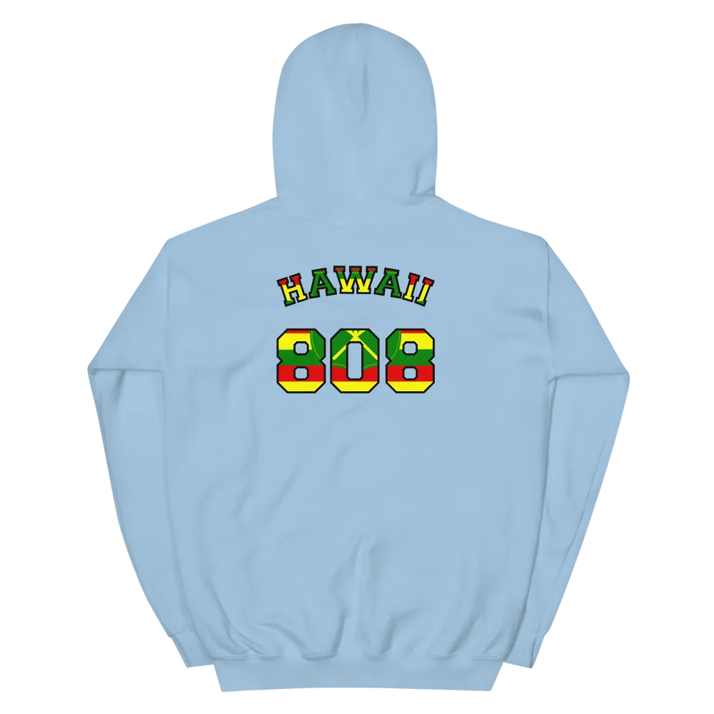 Hawaii 808 - Flag Jersey with Black Border (front/back) *ADULT HOODIE*