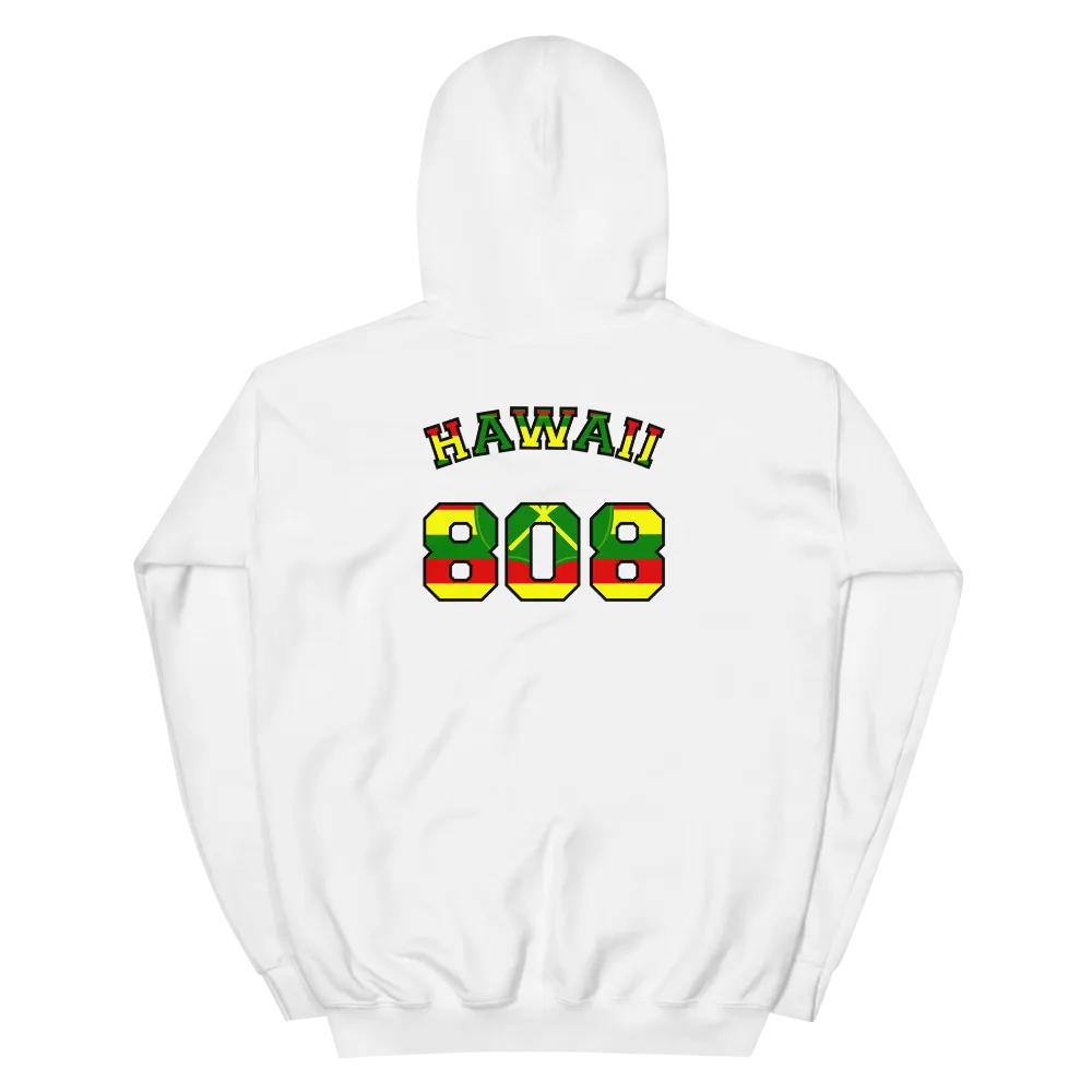 Hawaii 808 - Flag Jersey with Black Border (front/back) *ADULT HOODIE*